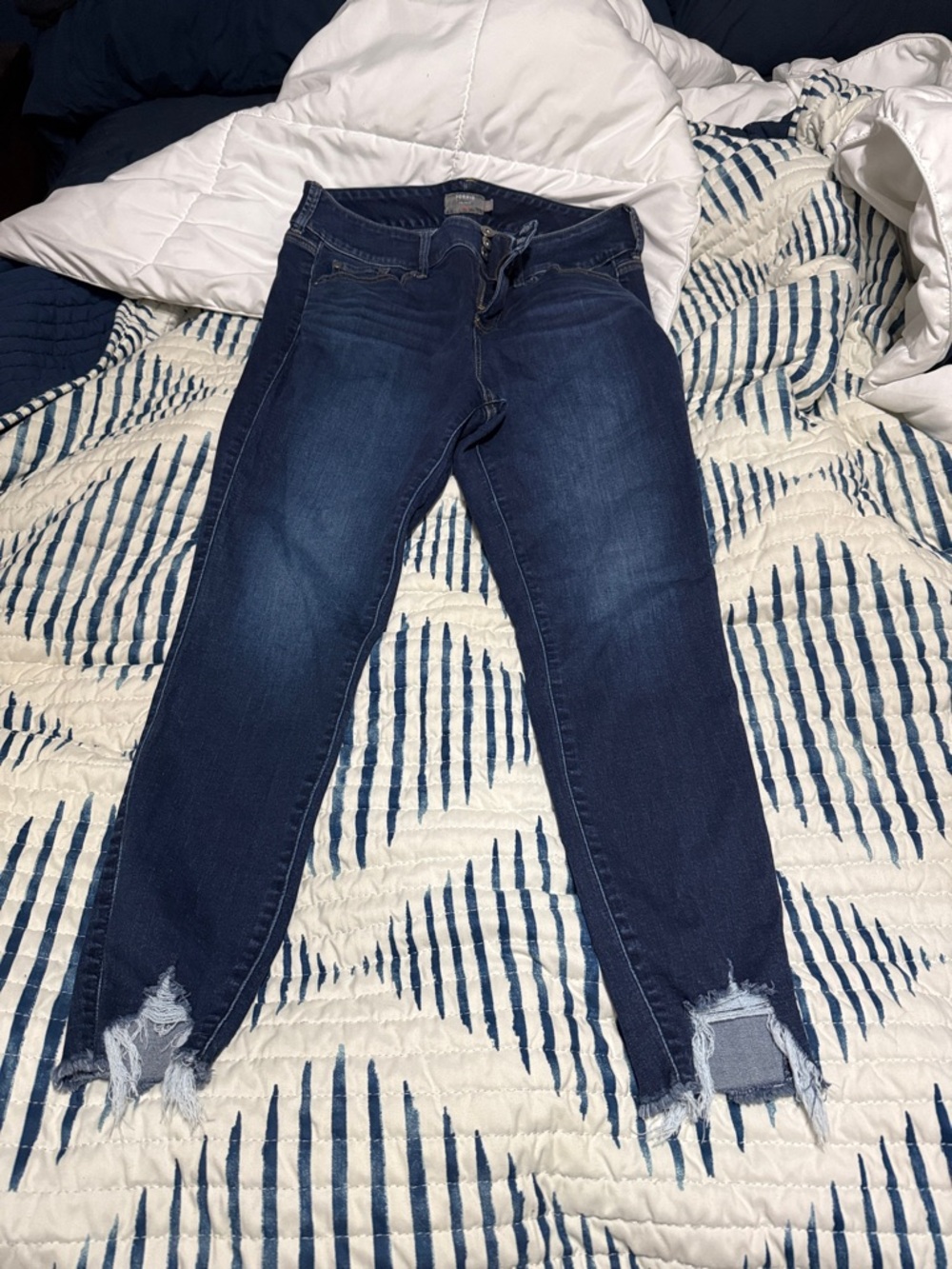 torrid Dark Blue Ankle Fray Hem Skinny Jeans 16 Tall